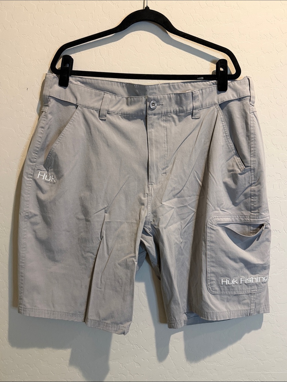 Huk Light Gray Performance Cargo Shorts